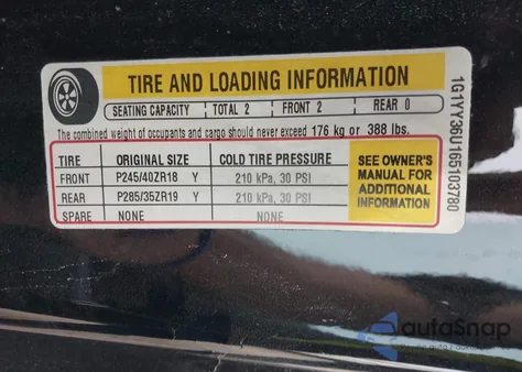 2006 Chevrolet Corvette z USA, uszkodzony, nr VIN 1G1YY36U165103780